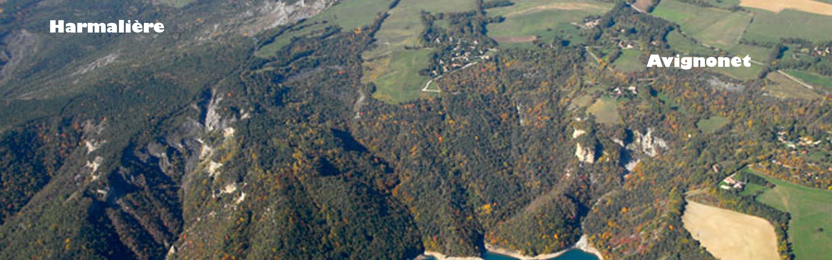 Avignonet/Harmalière landslides: aerial view in 2010 