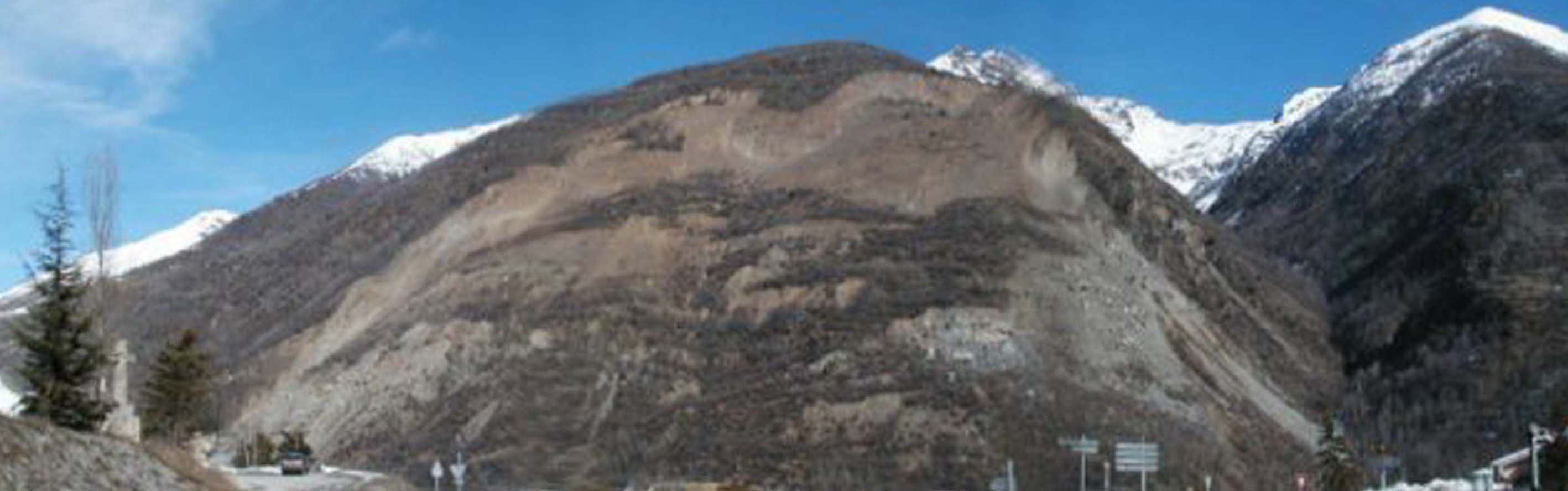 La Clapîère landslide: view of the unstable slope in 1995